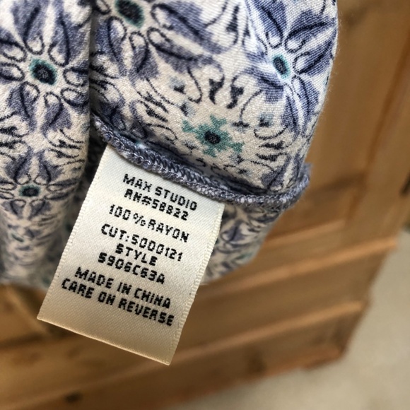 Max Studio Mosaic Blue Printed Drawstring Short Dress Size S - Picture 11 of 11